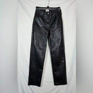 Wilfred By Aritzia “The Melina” Black Vegan Faux Leather Women’s Pants, Size 0.